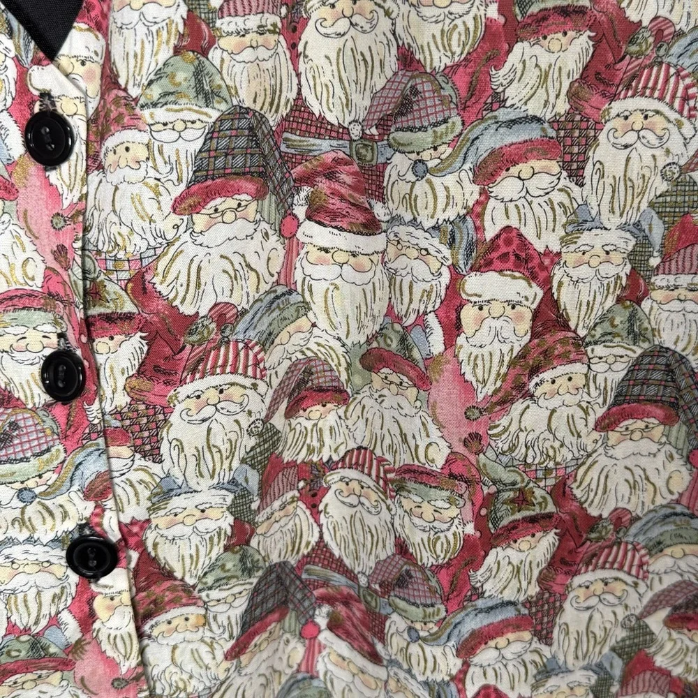 Vintage‎ Tapestry Santa Holiday Vest - Ugly Sweater Party Size Large/XLarge
